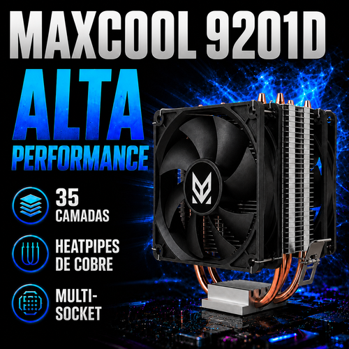 Cooler Gamer Maxcool MX-9201D Duplo 92mm | Compatível Intel e AMD | Até 130W TDP