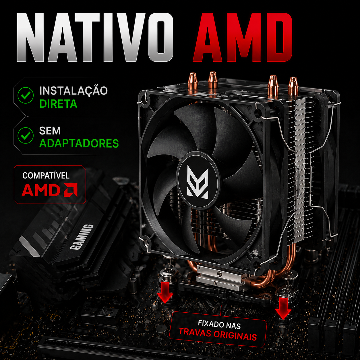 Cooler Gamer Maxcool MX-9201D Duplo 92mm | Compatível Intel e AMD | Até 130W TDP