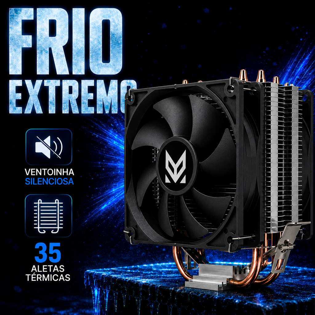Cooler Gamer Maxcool MX-9201D Duplo 92mm | Compatível Intel e AMD | Até 130W TDP
