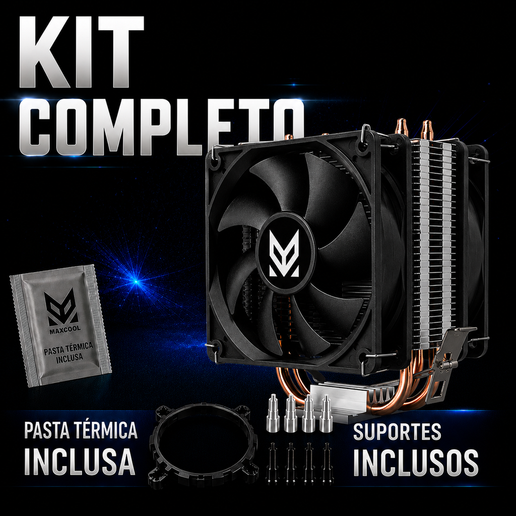Cooler Gamer Maxcool MX-9201D Duplo 92mm | Compatível Intel e AMD | Até 130W TDP